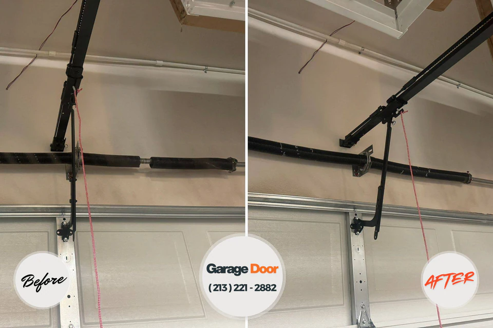 Before and after: garage door repair Northampton, MA